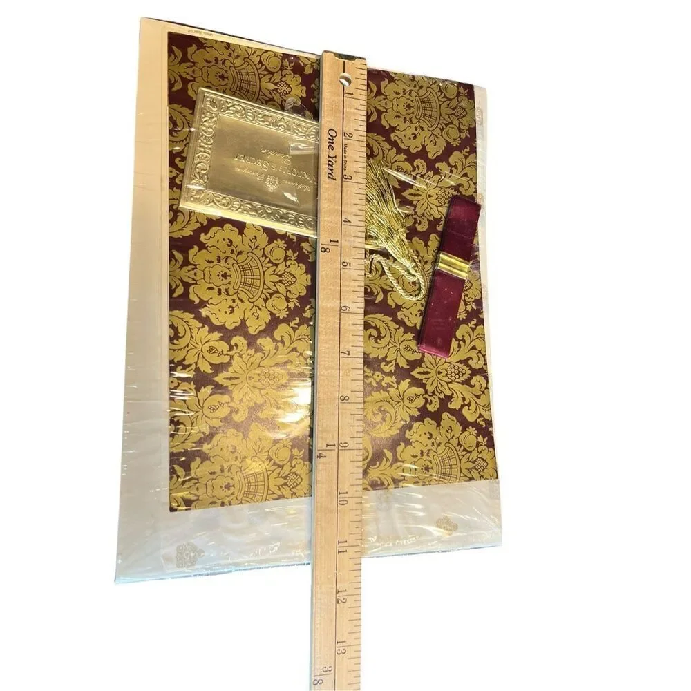 5 Victoria Secret vintage Gift Box Wrapping Tissue Paper Tassel Ribbon Gold